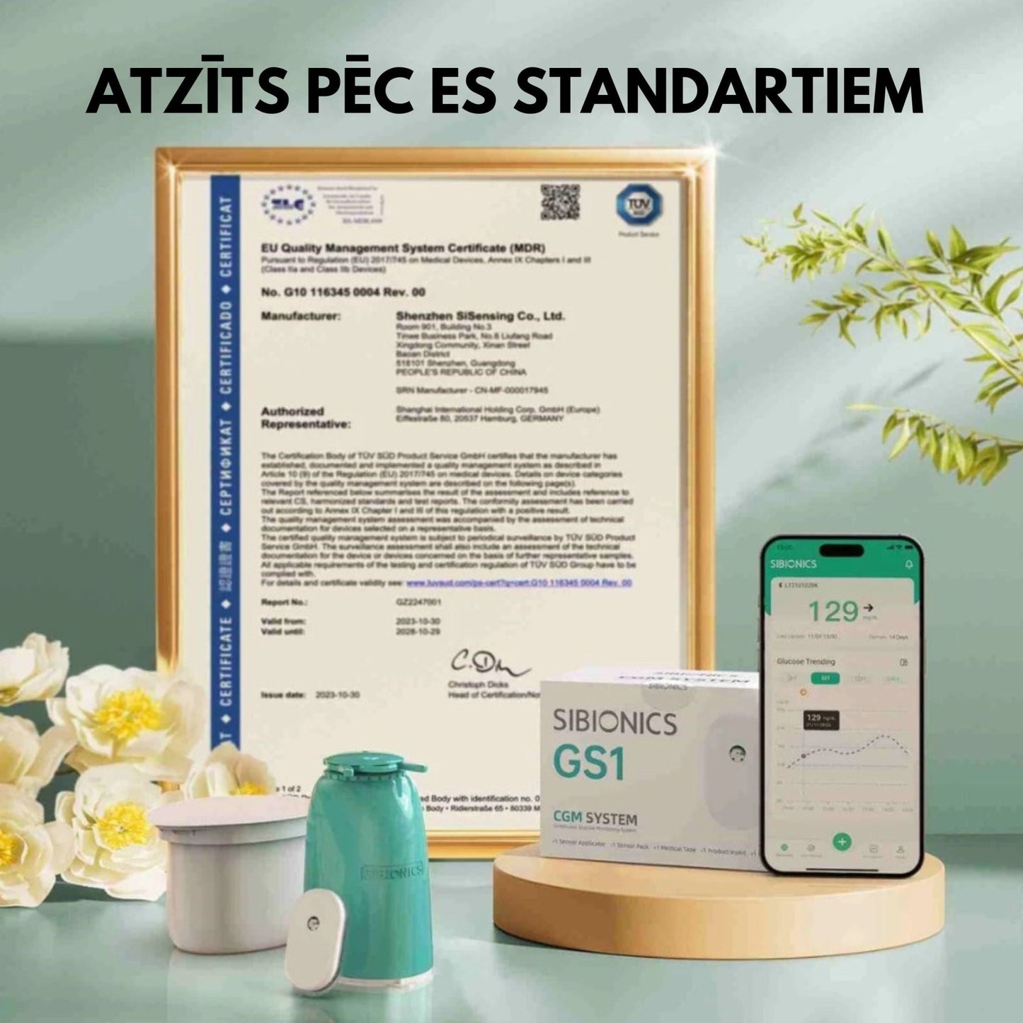 SiBionics GS1 nepārtrauktās glikozes monitorēšanas (CGM) sistēma - SiBionics Latvija