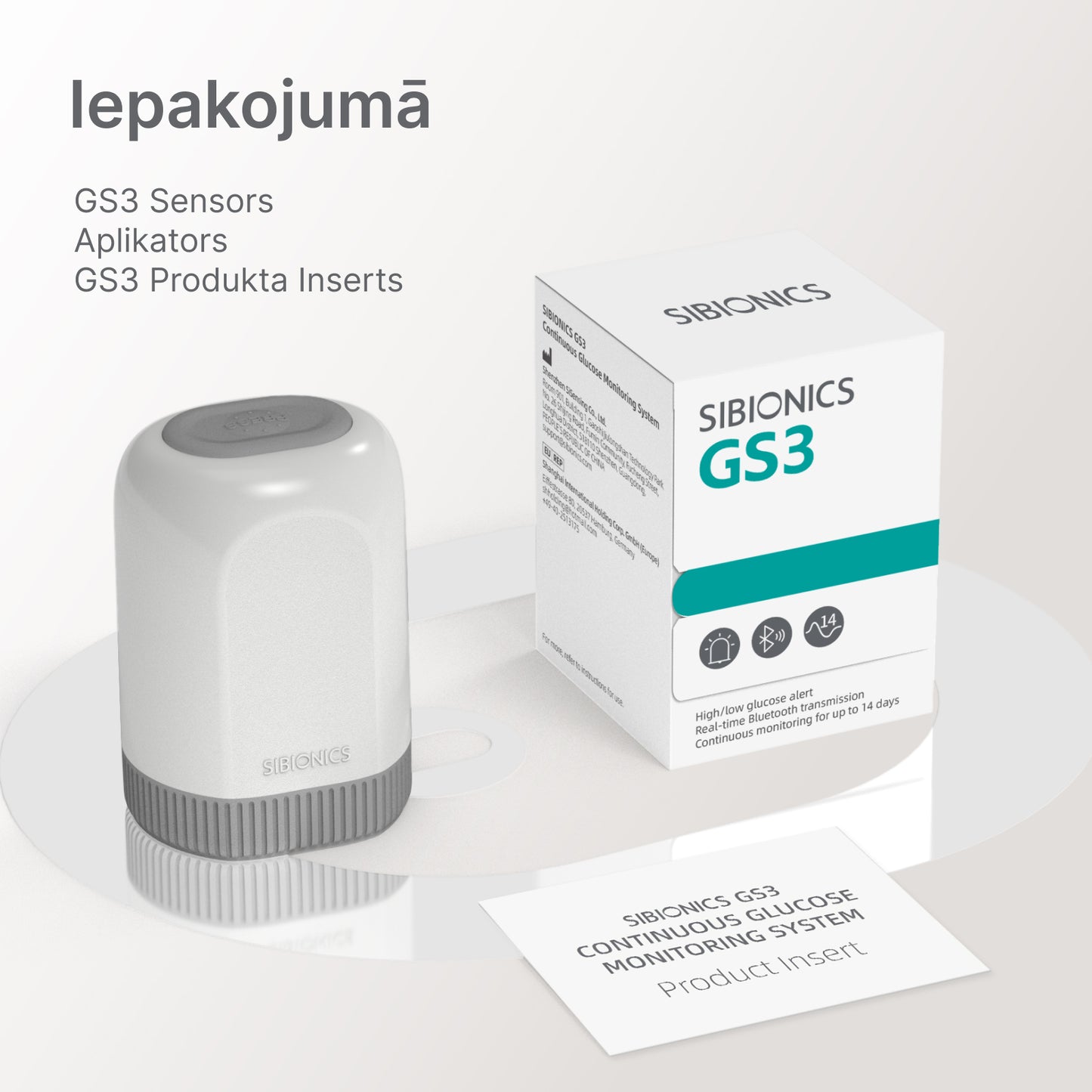SiBionics GS3 nepārtrauktās glikozes monitorēšanas (CGM) sistēma