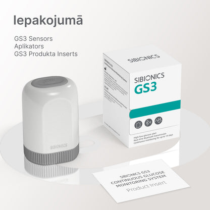 SiBionics GS3 nepārtrauktās glikozes monitorēšanas (CGM) sistēma
